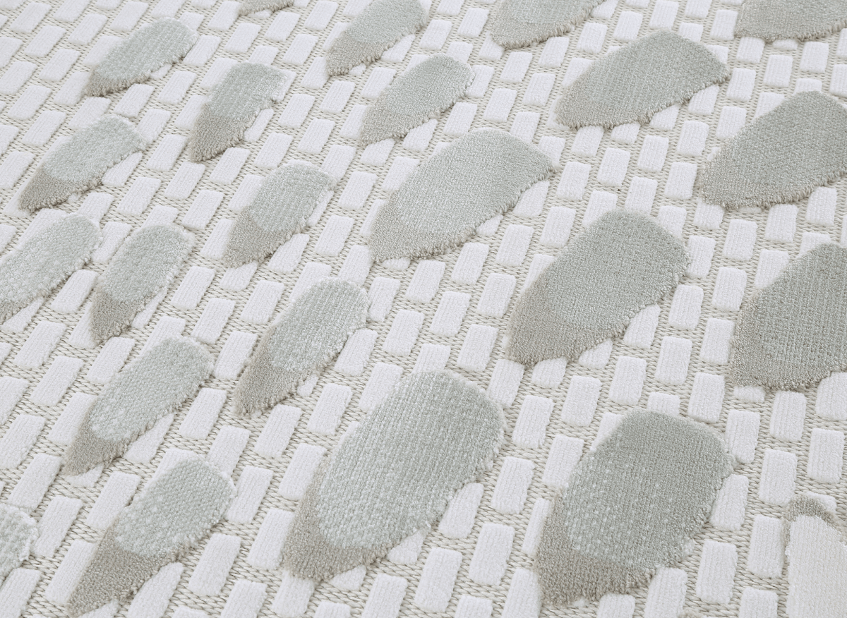 Tapis gris à motifs écailles 160 x 230 cm OLERA - DécoInParis