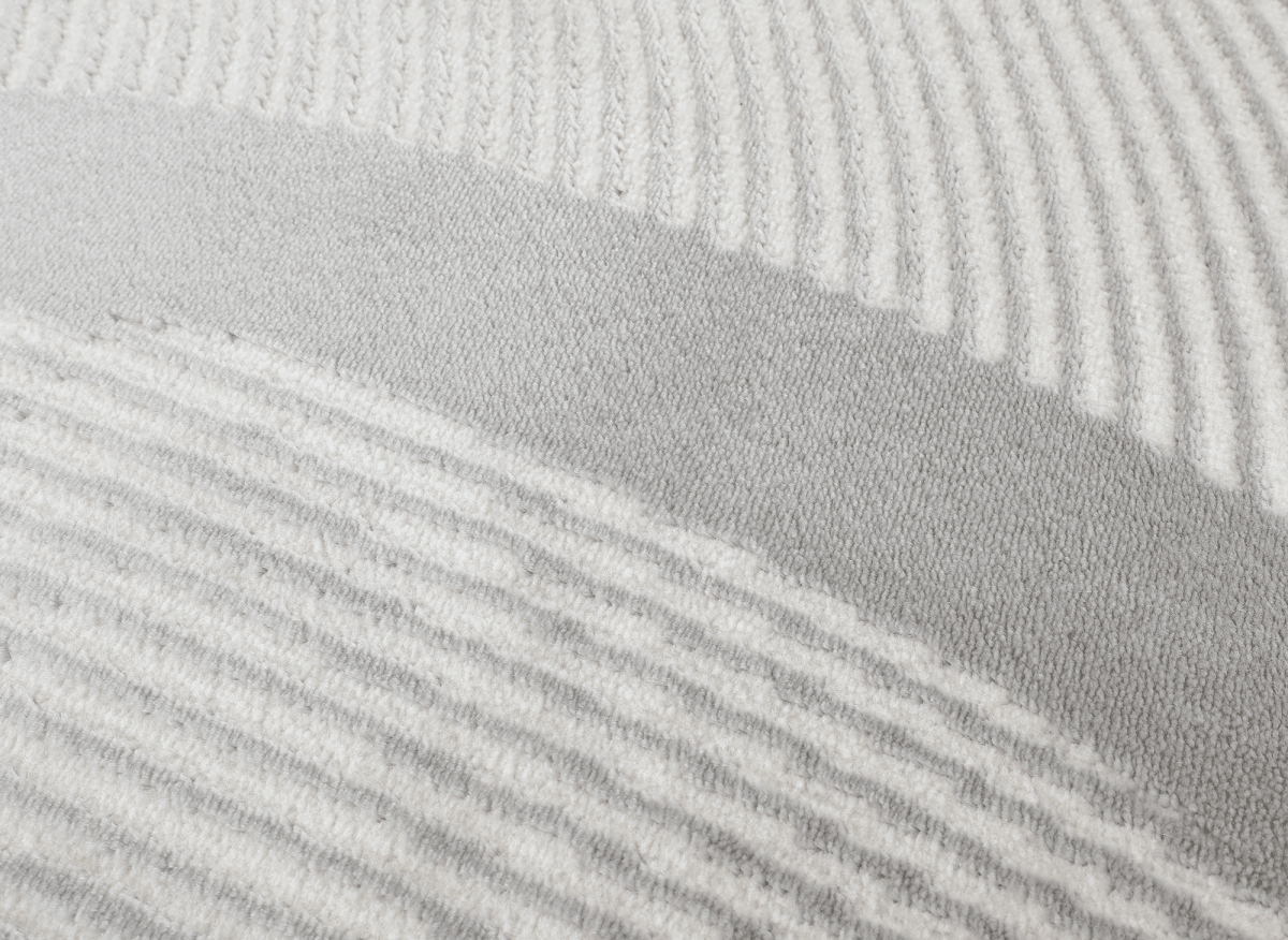 Tapis gris à motifs vague 200 x 290 cm KANSAS - DécoInParis