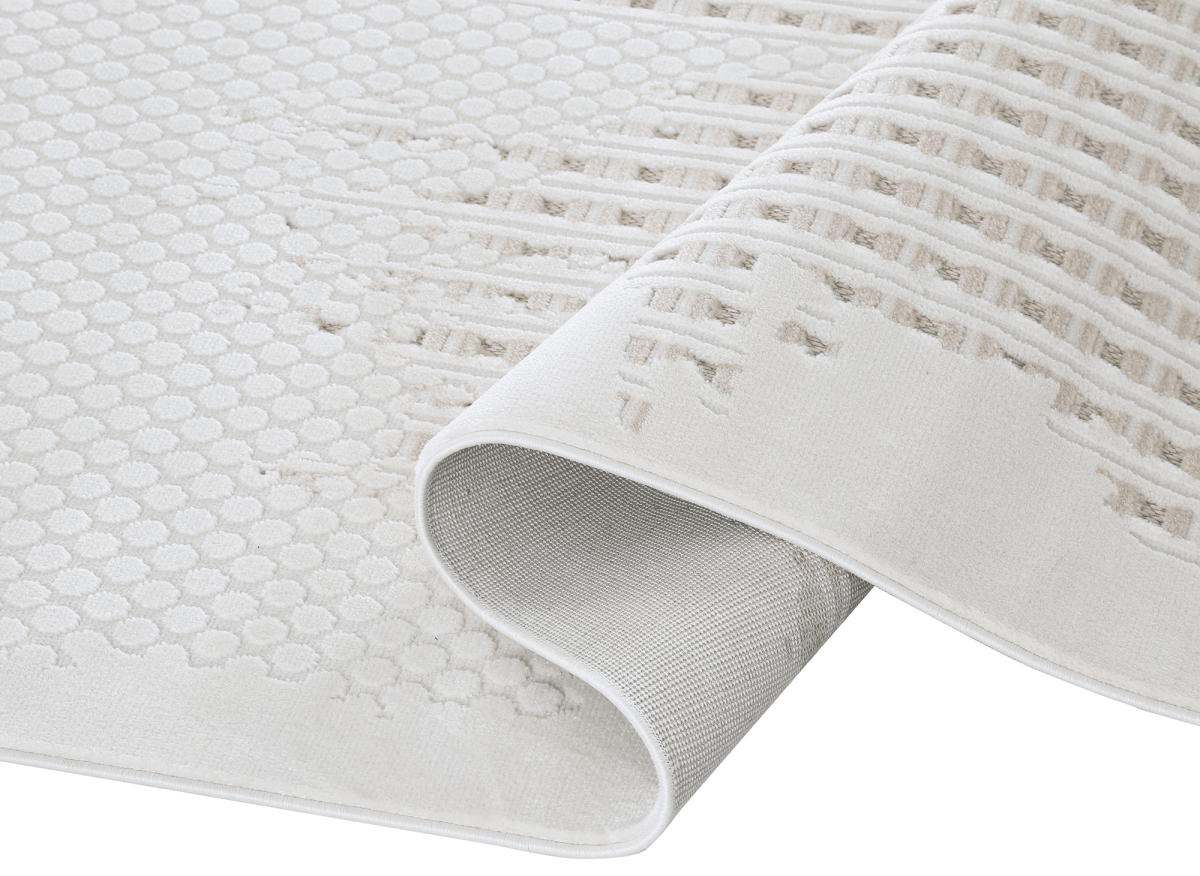 Tapis gris et taupe à motifs graphique 160 x 230 cm SIRMA - DécoInParis