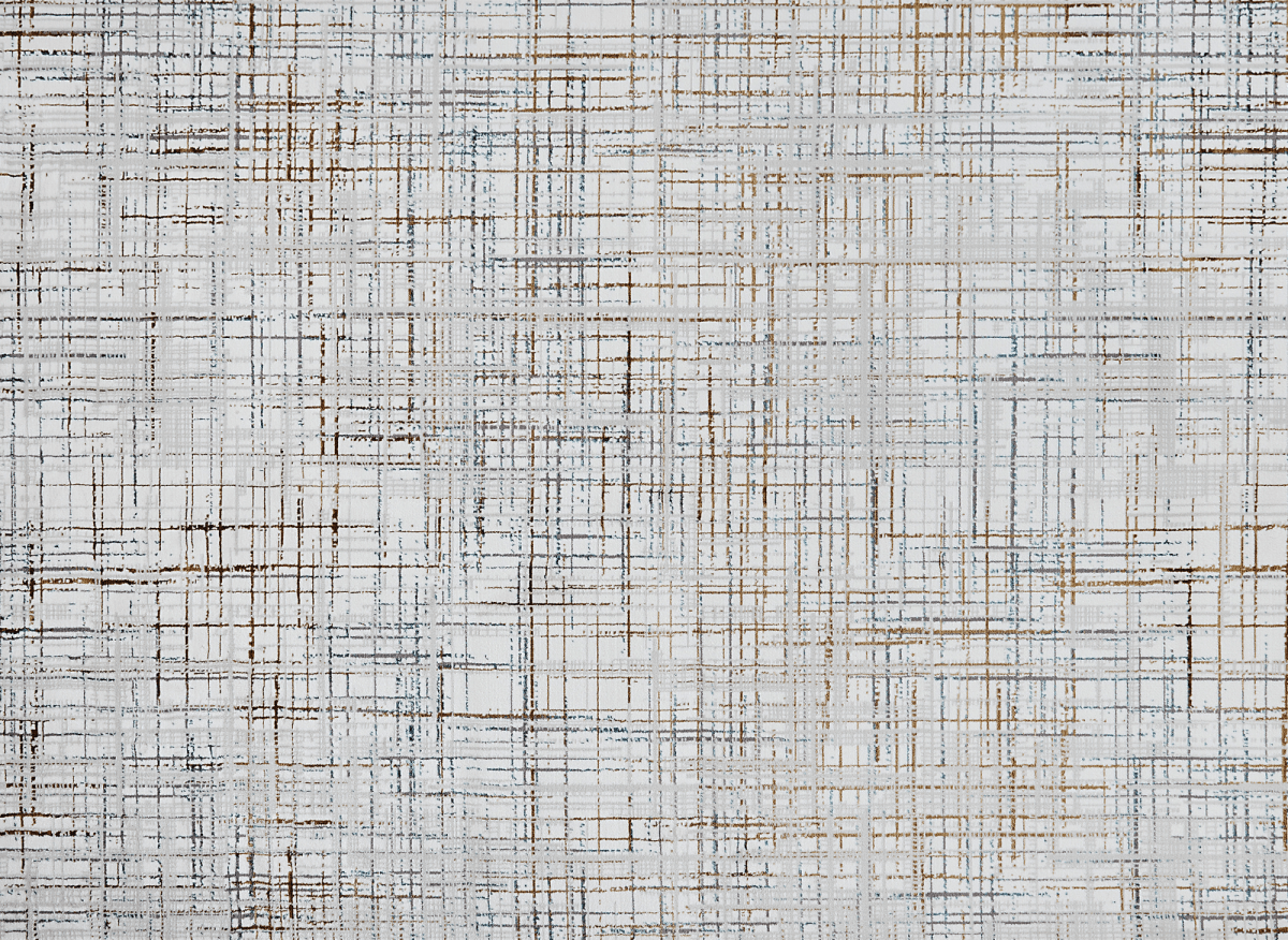 Tapis motif quadrillage beige et bleu 160 x 230 cm GRIND - DécoInParis