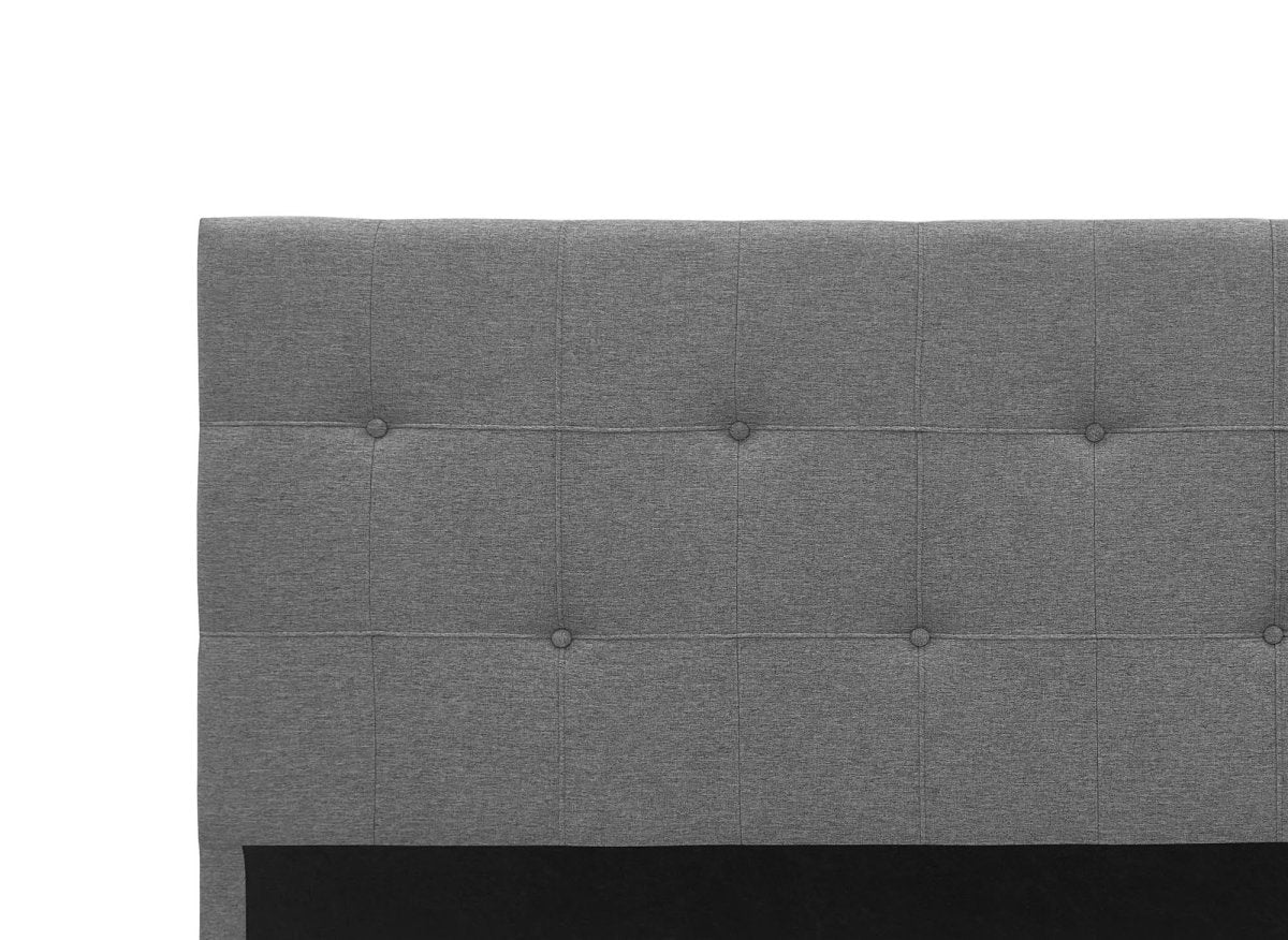 Tête de lit capitonnée en tissu gris 180 cm DOMICE - DécoInParis