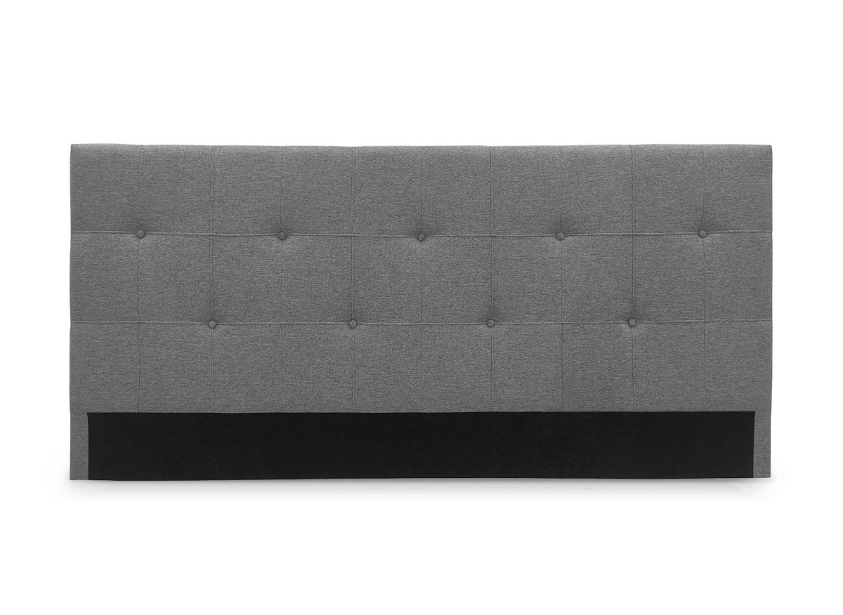 Tête de lit capitonnée en tissu gris 180 cm DOMICE - DécoInParis