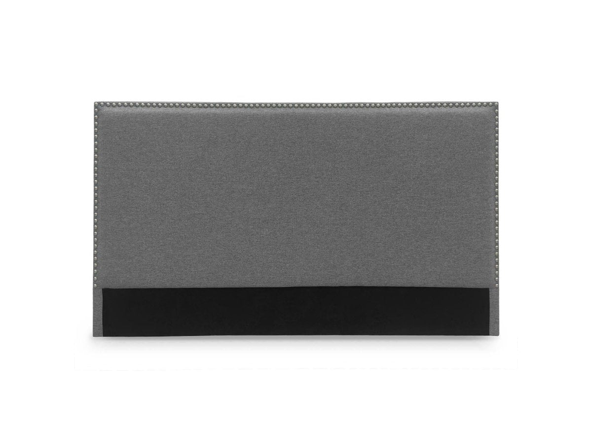 Tête de lit cloutée en tissu lin gris 140 cm LINDA - DécoInParis